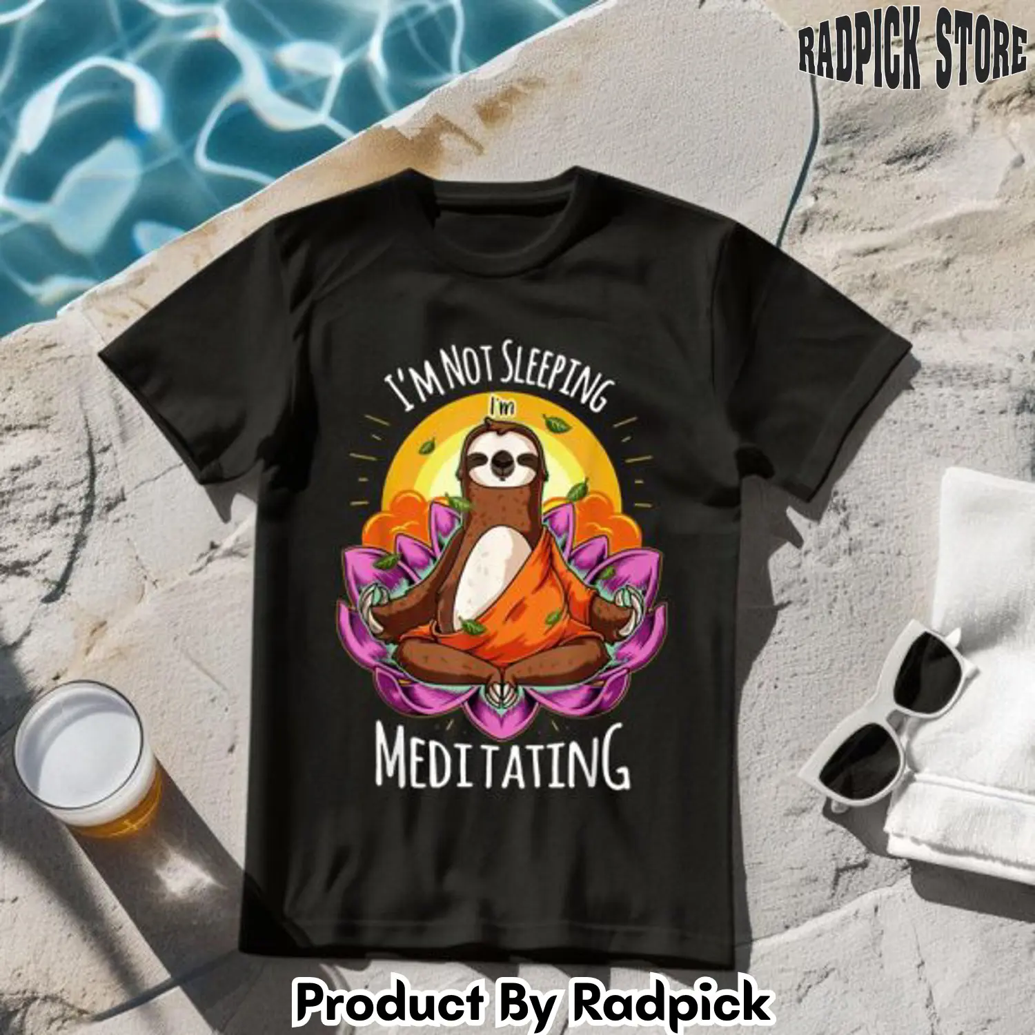 Im not sleeping im meditating sloth yoga tshirt rp2626518